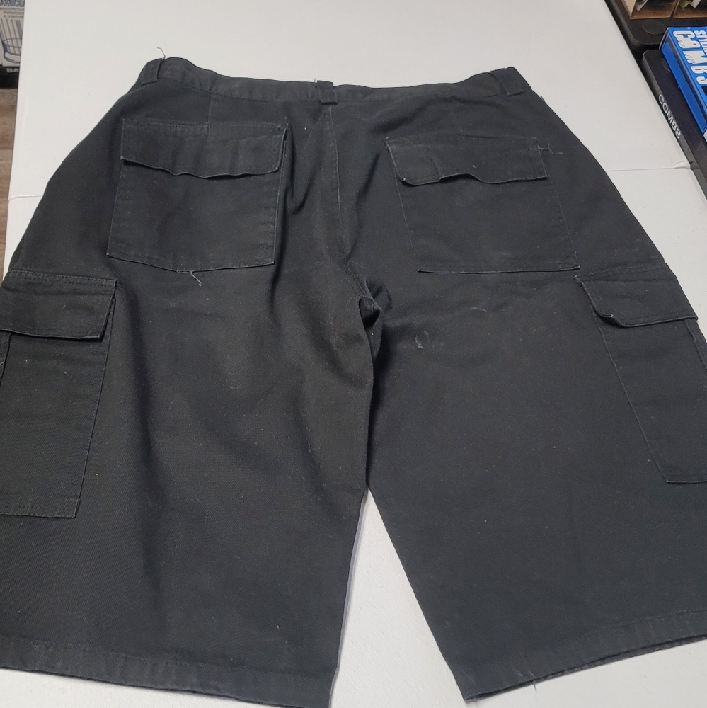 BTLI Black Long Cargo Shorts